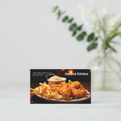 Carte De Visite Dîner de poisson frit avec frites et chaudère (Debout devant)