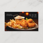 Carte De Visite Dîner de poisson frit avec frites et chaudère (Dos)