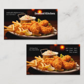 Carte De Visite Dîner de poisson frit avec frites et chaudère (Devant / Derrière)