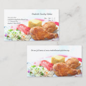 Carte De Visite Dîner de poulet frit Closeup avec espace de copie (Devant / Derrière)
