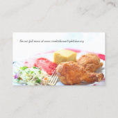 Carte De Visite Dîner de poulet frit Closeup avec espace de copie (Dos)