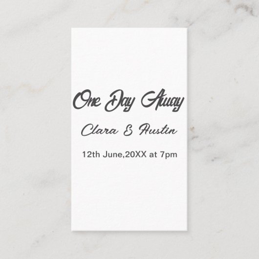 Carte De Visite dîner de répétition la veille du nom da (Devant)