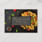 Carte De Visite Dîner en bois de luxe Plat Design Chef Restauratio (Devant)