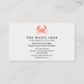 Carte De Visite Diner fin de crabe en pastel d'aquarelle de *~* (Dos)