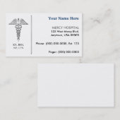 Carte de visite d'infirmière (Devant / Derrière)