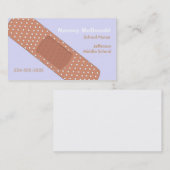 Carte de visite d'infirmière d'école, style pansem (Devant / Derrière)