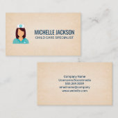 Carte de visite d'infirmière | Icône Professionnel (Devant / Derrière)