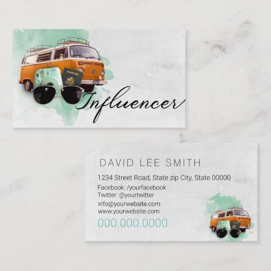 Carte de visite d'Influencer (Devant / Derrière)