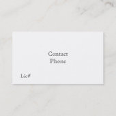 Carte de visite d'info-bulles (Dos)