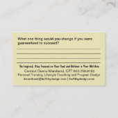 Carte de visite d'informations (Dos)