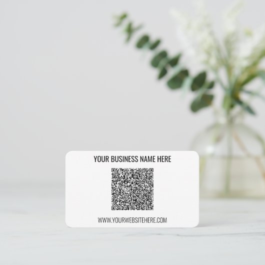 Carte de visite d'informations de code QR personna (Debout devant)