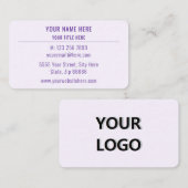 Carte de visite d'informations sur le nom du logo  (Devant / Derrière)