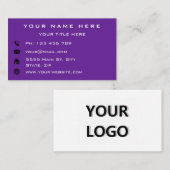 Carte de visite d'informations textuelles sur le l (Devant / Derrière)