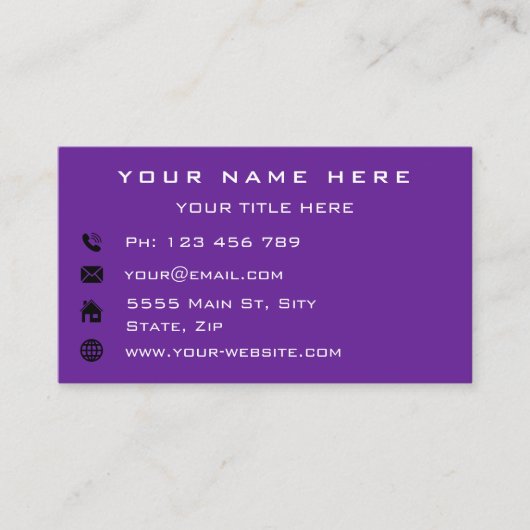 Carte de visite d'informations textuelles sur le l (Devant)