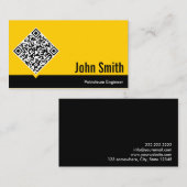 Carte de visite d'ingénieur de pétrole de code de (Devant / Derrière)