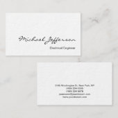 Carte de visite d'ingénieur électrique blanc épais (Devant / Derrière)