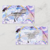 Carte De Visite dinosaure arc-en-ciel unicorne dinocorne (Devant / Derrière)