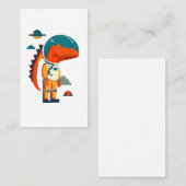Carte De Visite Dinosaure astronaute dans l'espace (Devant / Derrière)