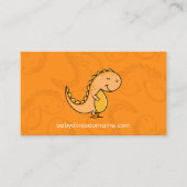 Carte De Visite Dinosaure bébé mignon jaune orange (Devant)