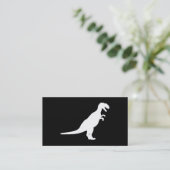 Carte De Visite Dinosaure blanc (Debout devant)