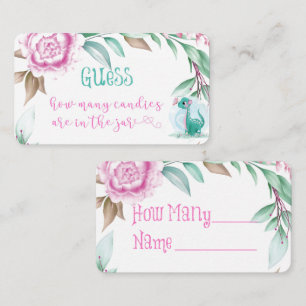 Carte De Visite Dinosaure Cute Peony Rose Combien De Candies Dans 