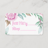 Carte De Visite Dinosaure Cute Peony Rose Combien De Candies Dans  (Dos)