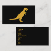 Carte De Visite Dinosaure jaune (Devant / Derrière)