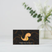 Carte De Visite Dinosaure orange jaune mignon bébé (Debout devant)