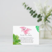 Carte De Visite Dinosaure Rose Feuille Tropical Livres Filles Pour (Debout devant)