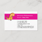 Carte De Visite Dinosaure rose orange (Dos)