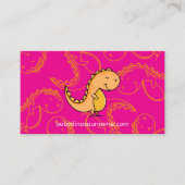 Carte De Visite Dinosaure rose orange (Devant)