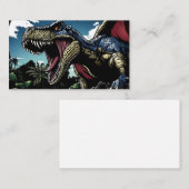 Carte De Visite Dinosaure rouge dans une jungle futuriste (Devant / Derrière)