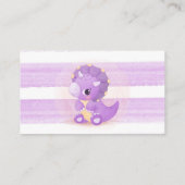 Carte De Visite Dinosaure violet Baby shower Dinosaure (Dos)