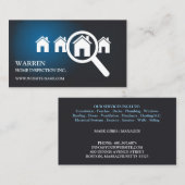 Carte de visite d'inspection à domicile (Devant / Derrière)