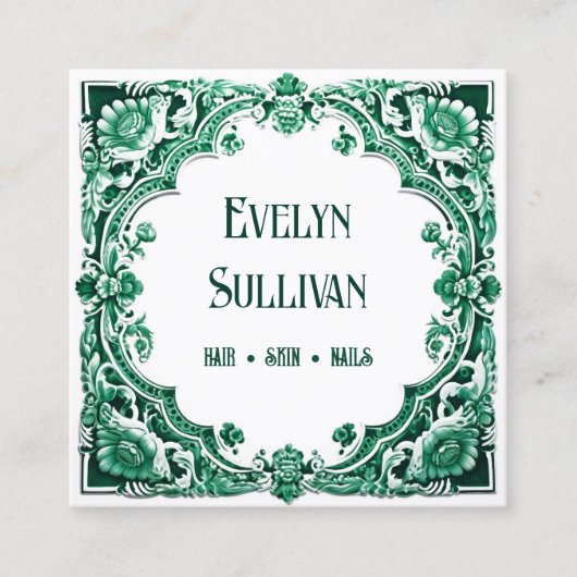 Carte de visite d'inspiration céramique émeraude (Devant)