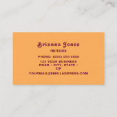 Carte de visite d'inspiration rétro (Dos)