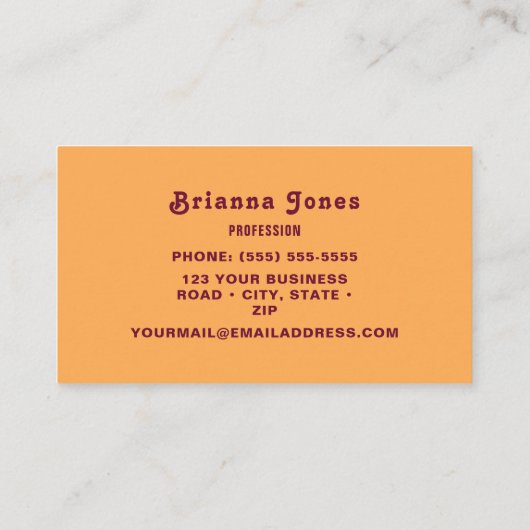 Carte de visite d'inspiration rétro (Dos)