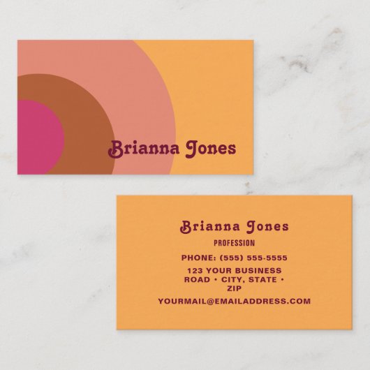 Carte de visite d'inspiration rétro (Devant / Derrière)