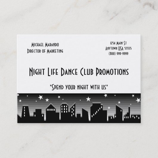 Carte de visite d'instigateur de club de danse (Devant)