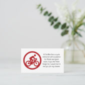 Carte de visite d'instructeur de cycle personnalis (Debout devant)