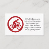 Carte de visite d'instructeur de cycle personnalis (Devant)