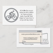 Carte de visite d'instructeur de cycle personnalis (Devant / Derrière)