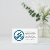Carte de visite d'instructeur de cycle personnalis (Debout devant)