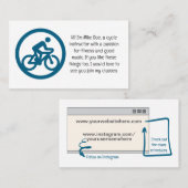 Carte de visite d'instructeur de cycle personnalis (Devant / Derrière)
