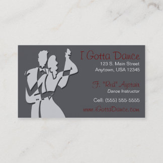 Carte de visite d'instructeur de danse de salle de