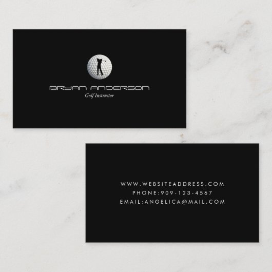Carte de visite d'instructeur de golf (Devant / Derrière)
