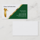 Carte de visite d'instructeur de golf classique (Devant / Derrière)