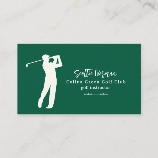 Carte de visite d'instructeur de golf Green Golf C (Devant)