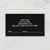 carte de visite d'instructeur de guitare (Dos)