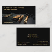 carte de visite d'instructeur de guitare noire (Devant / Derrière)